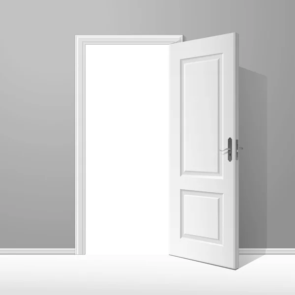 Vector White Open Door with Frame — Stock Vector