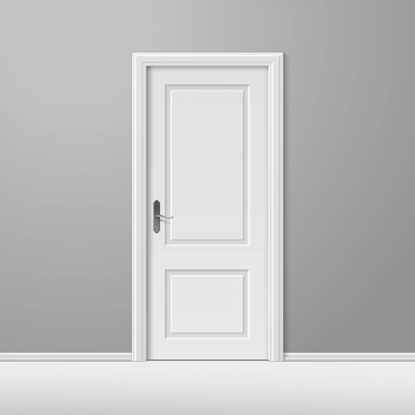 Vector White Closed Door with Frame