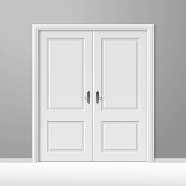 Vector White Closed Door with Frame