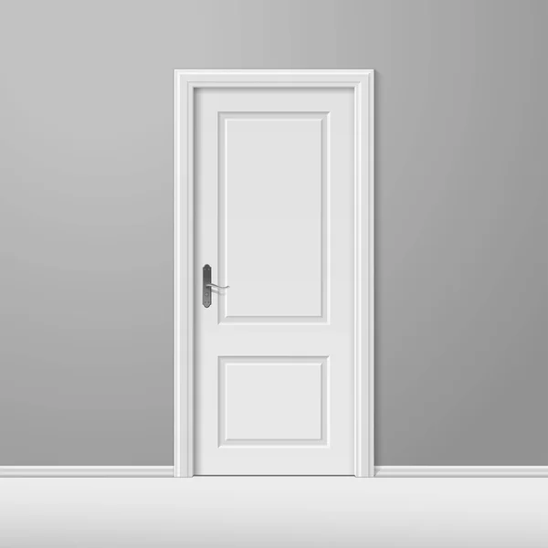Puerta cerrada blanca del vector con el marco Ilustraciones de stock libres de derechos