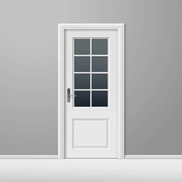 Puerta cerrada blanca del vector con el marco Gráficos vectoriales