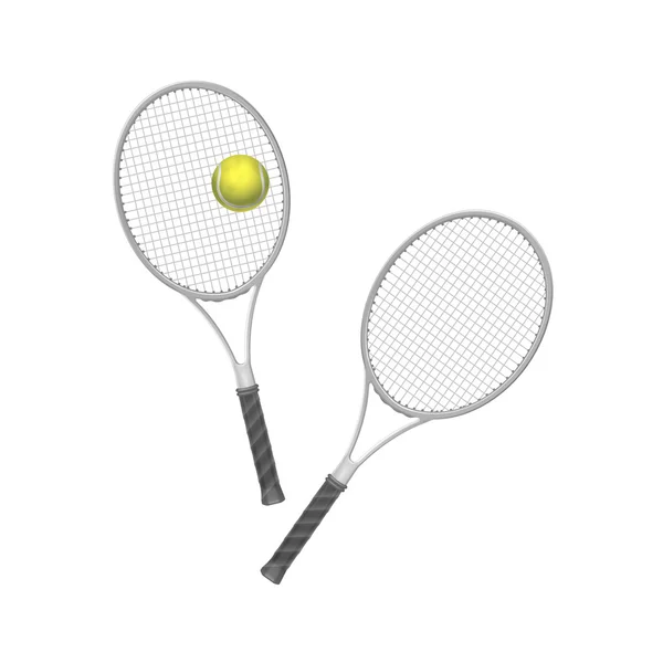 Вектор тенісних ракеток з м'ячем — стоковий вектор