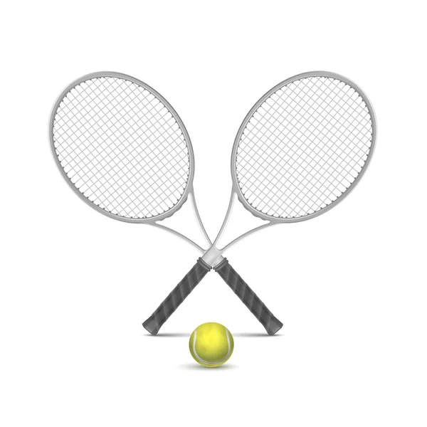 Vector Tennis Rackets with Ball — Stock Vector