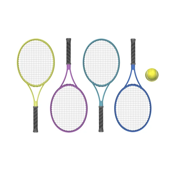 Vector Tennis Rackets with Ball — Stock Vector