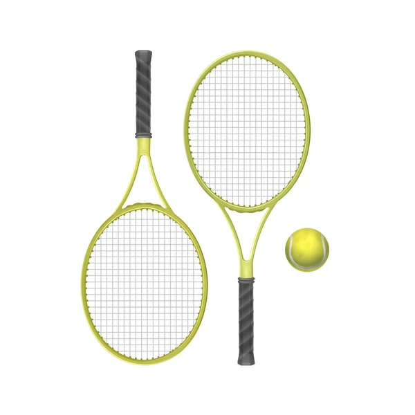 Vector tennisrackets met bal — Stockvector