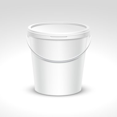Vektör boş plastik kova konteyner ambalaj
