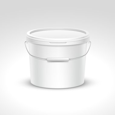 Vektör boş plastik kova konteyner ambalaj