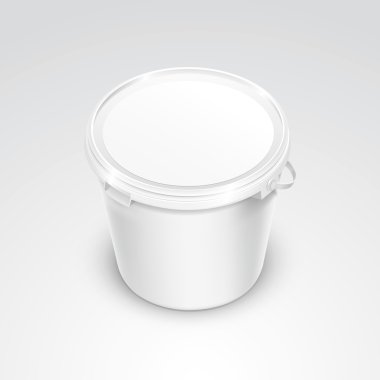 Vektör boş plastik kova konteyner ambalaj