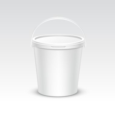 Vektör boş plastik kova konteyner ambalaj