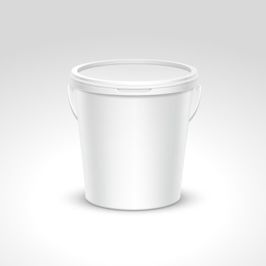 Vektör boş plastik kova konteyner ambalaj