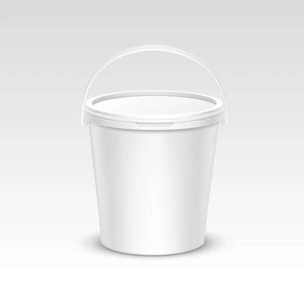 Emballage de récipient de seau en plastique blanc vectoriel — Image vectorielle