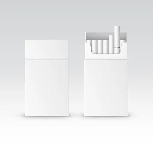 Emballage blanc vectoriel Boîte de cigarettes — Image vectorielle