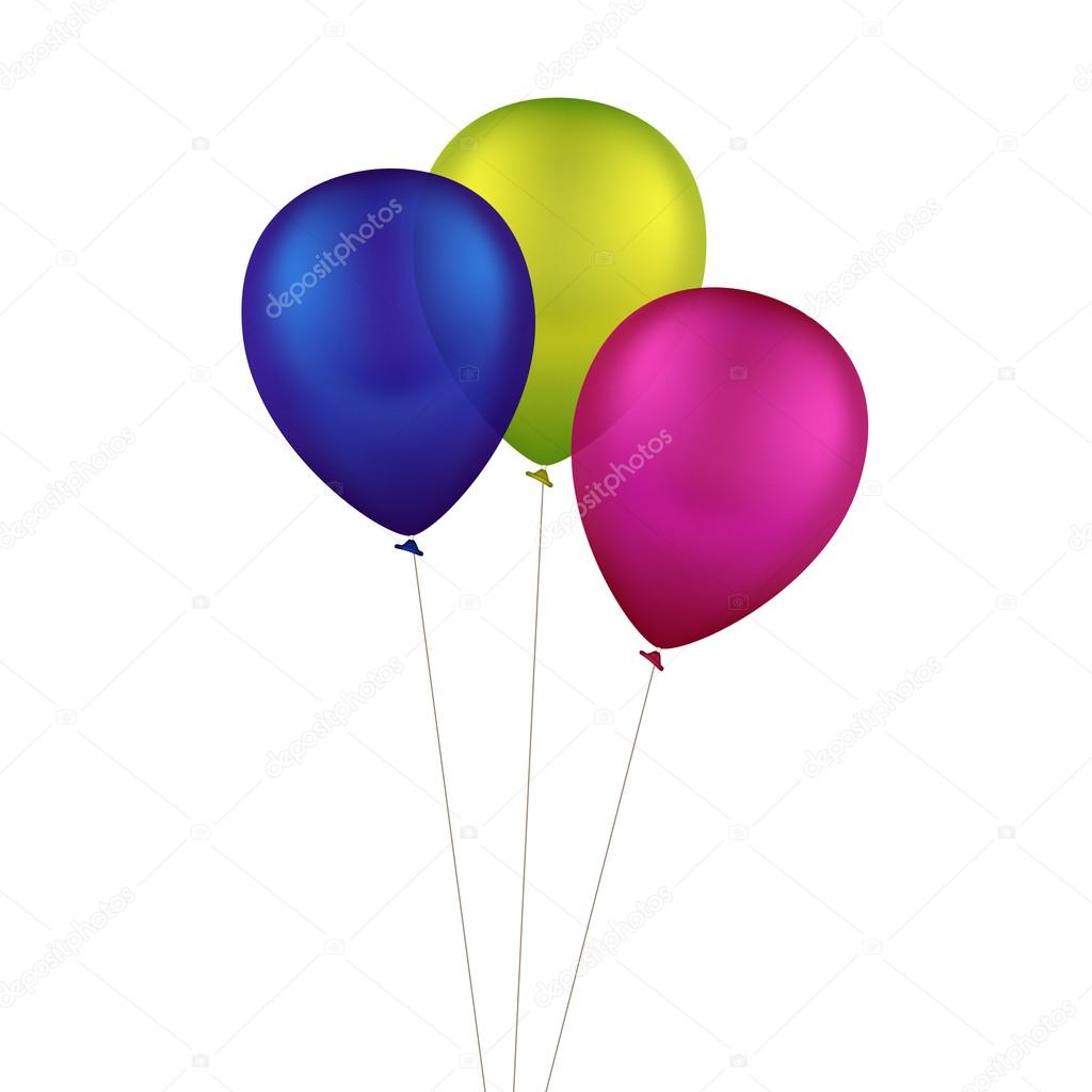 Vector Multicolored Colorful Balloons Isolated 