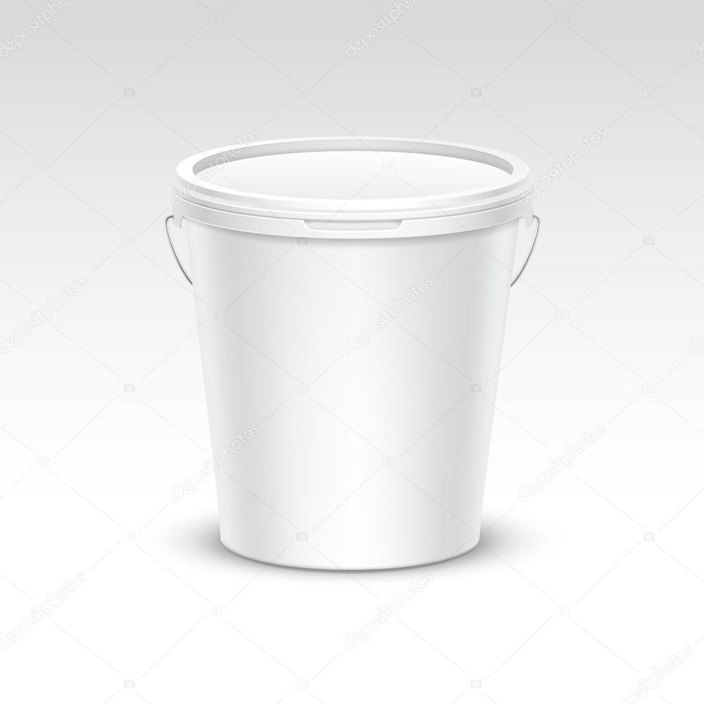 Vector Blank Plastic Bucket Container Packaging