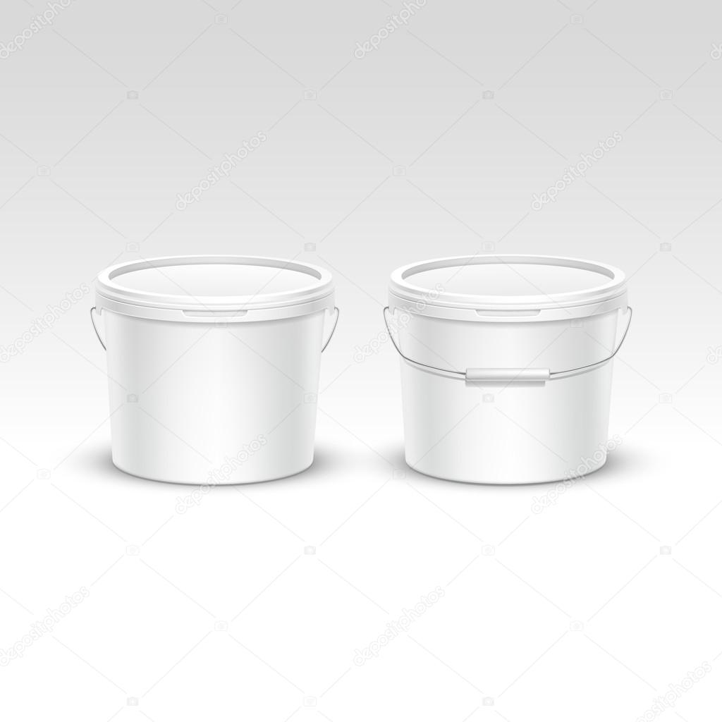 Vector Set of Plastic Bucket Container Packaging