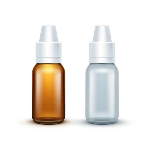 Vector leeg glas medische Spray fles geïsoleerd — Stockvector