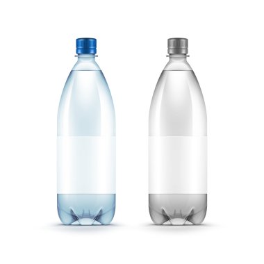 vektör boş plastik mavi su izole şişe