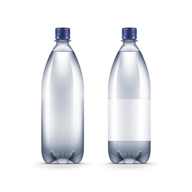vektör boş plastik mavi su izole şişe