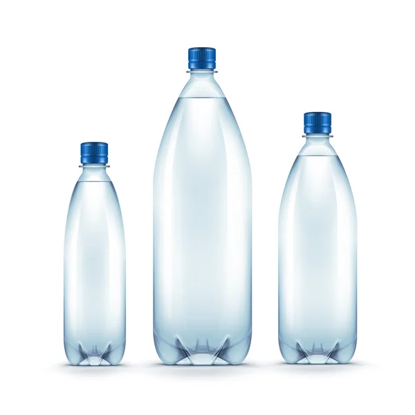 Vektor leer Kunststoff blaue Wasserflasche isoliert — Stockvektor