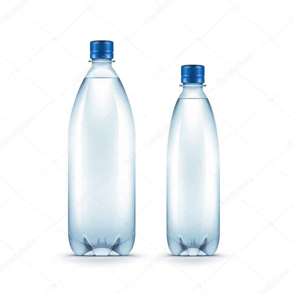 Vector Blank Plastic Blue Water Bottle Isolated