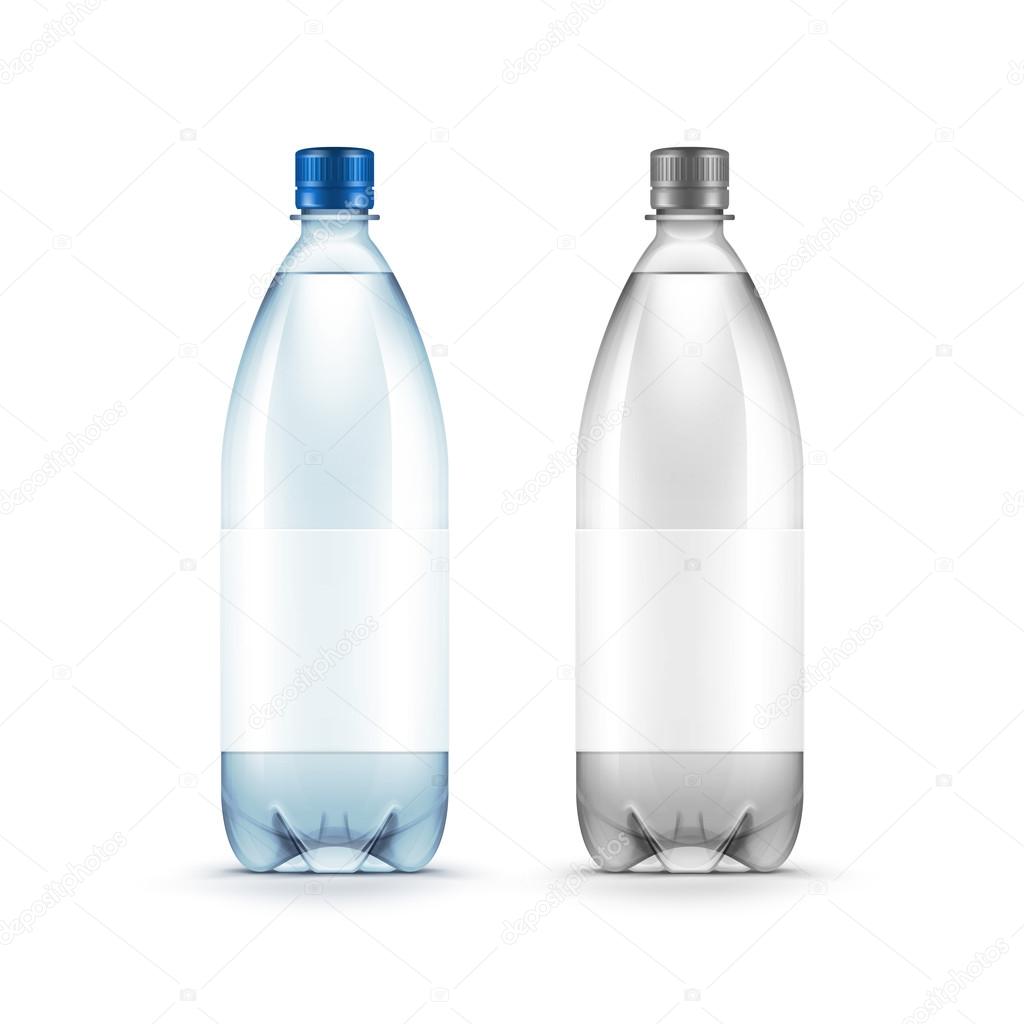 Vector Blank Plastic Blue Water Bottle Isolated