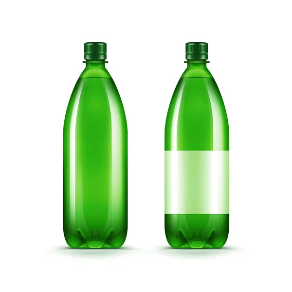 Bouteille d'eau en plastique verte isolée Vector Blank — Image vectorielle