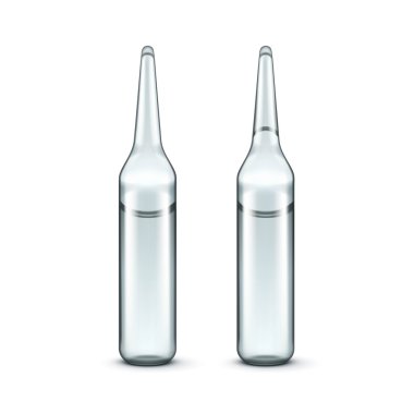 Vector Glass Medical Ampoules Bottles Isolated clipart