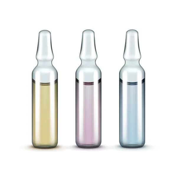 Бутылки Vector Glass Medical Ampoules изолированы — стоковый вектор