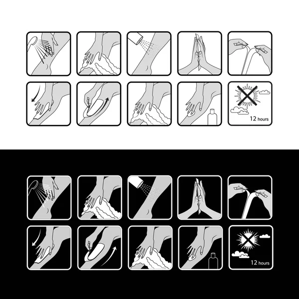 命令のステップどのように脱毛 — ストックベクタ