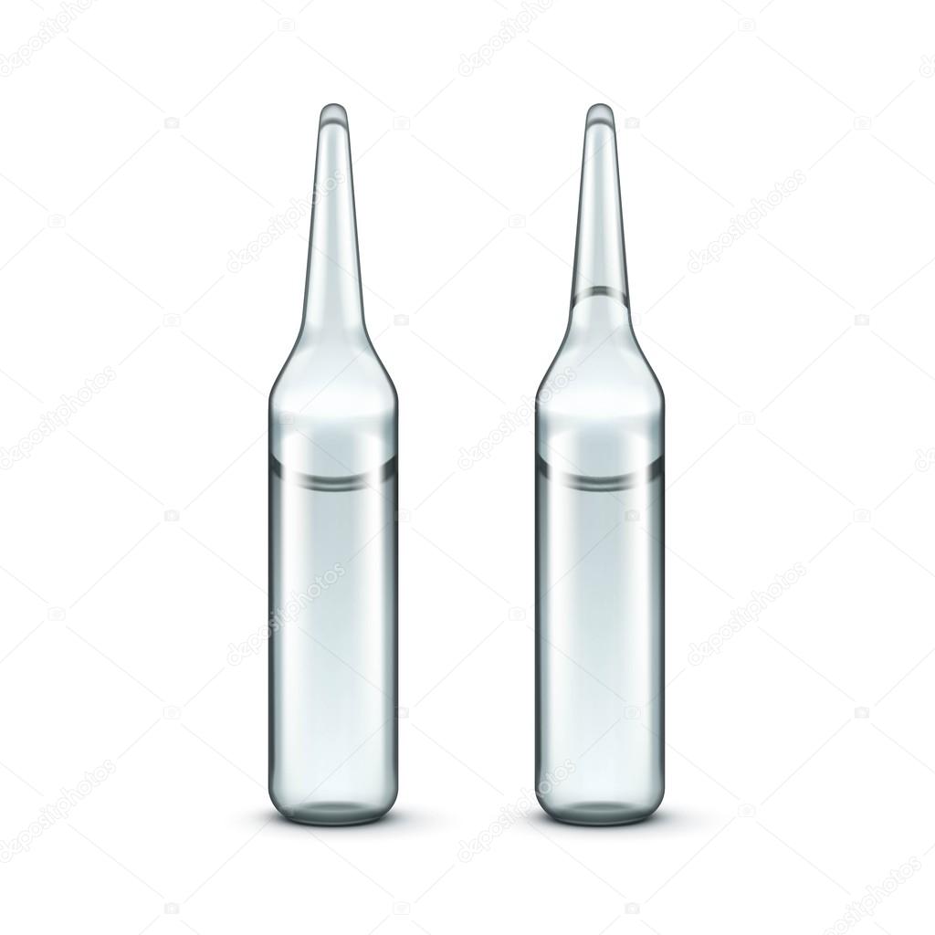 Vector Glass Medical Ampoules Bottles Isolated