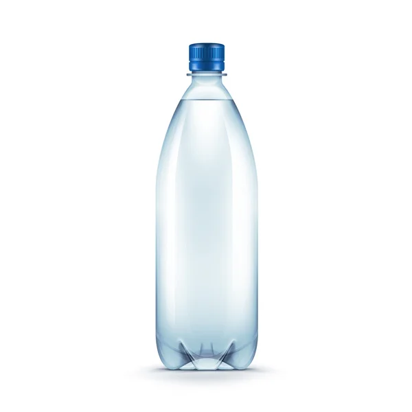 Vetor em branco plástico garrafa de água azul — Vetor de Stock