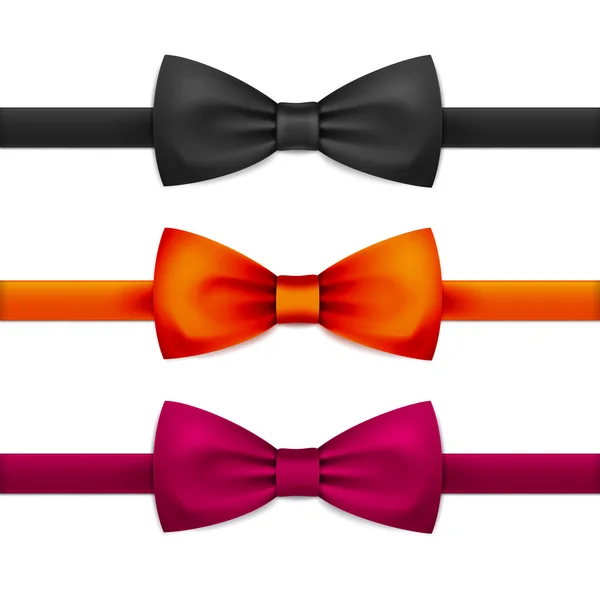 Vetor arco gravata bowtie conjunto isolado no branco —  Vetores de Stock