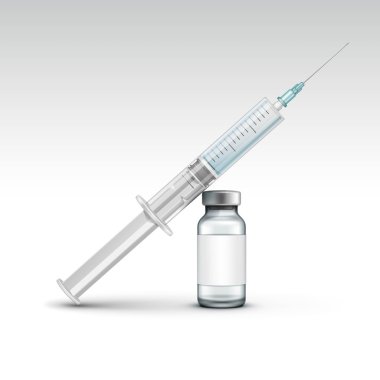 Vector Plastic Medical Syringe Isolated on White clipart