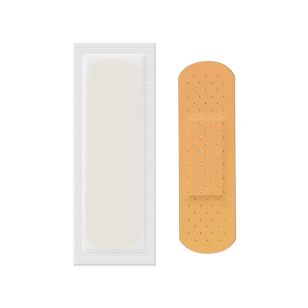 Vector Bandage Plaster Aid Band Medical Adhesive — Stock Vector