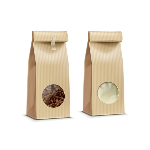 Paquete de embalaje de café vectorial bolsa aislada — Vector de stock