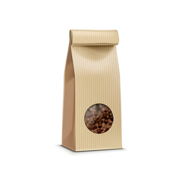 Paquete de embalaje de café vectorial bolsa aislada — Vector de stock