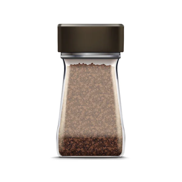 Pacchetto di imballaggio del vaso di vetro del caffè vettoriale isolato — Vettoriale Stock