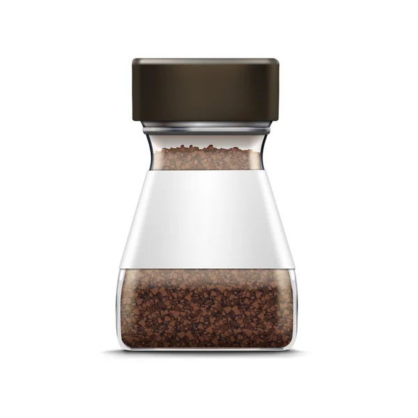 Pacchetto di imballaggio del vaso di vetro del caffè vettoriale isolato — Vettoriale Stock