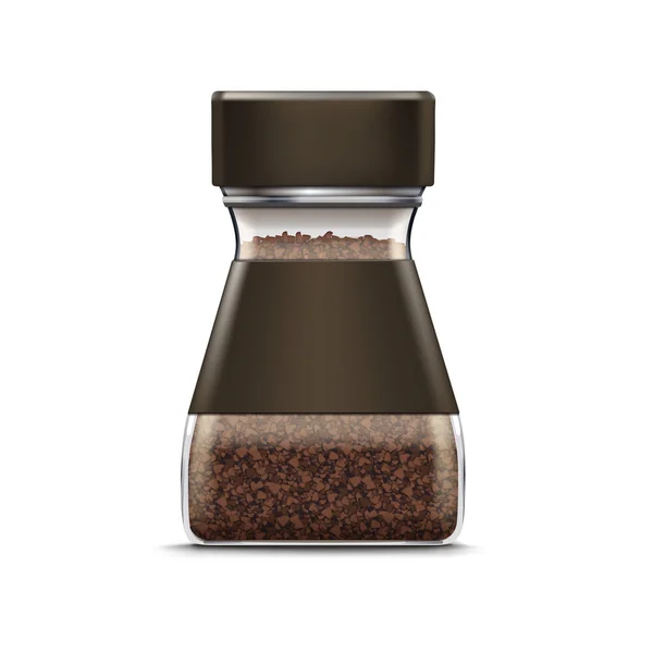 Vector koffie glazen pot verpakking pakket geïsoleerd — Stockvector