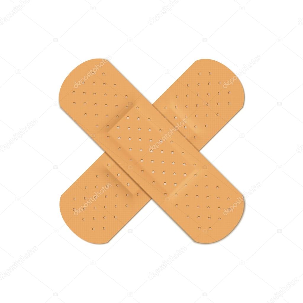 Vector Bandage Plaster Aid Band Medical Adhesive Set Isolated on White Background