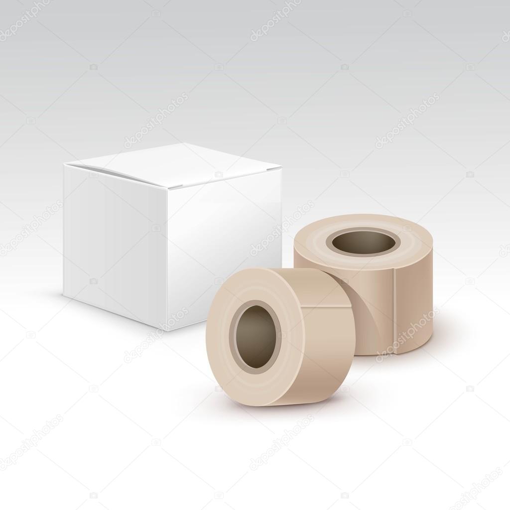 Vector Bandage Plaster Aid Band Medical Adhesive Set Isolated on White Background