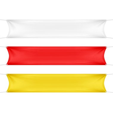 Beyaz, kırmızı ve sarı boş boş afiş
