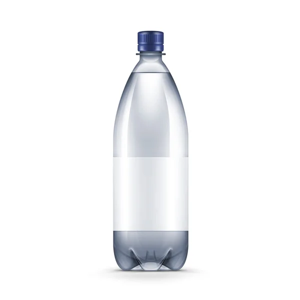Vetor em branco plástico garrafa de água azul isolado — Vetor de Stock
