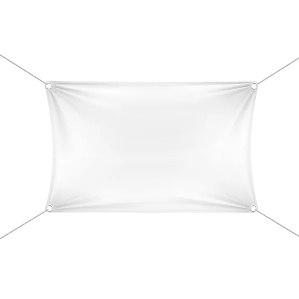 Weiße leere horizontale rechteckige Fahne — Stockvektor