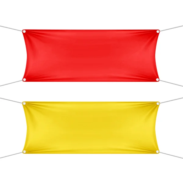 Κόκκινο και κίτρινο κενό κενό οριζόντια πανό — Διανυσματικό Αρχείο