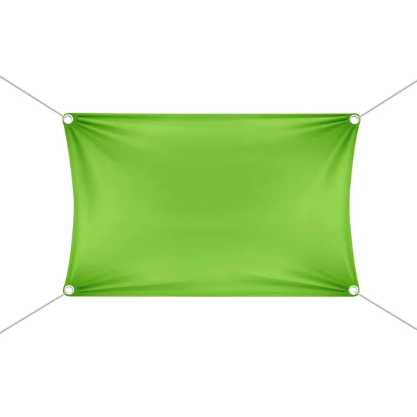 Bandeira retangular horizontal vazia em branco verde —  Vetores de Stock