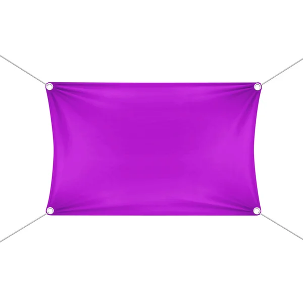 Bandeira retangular horizontal vazia em branco roxo — Vetor de Stock