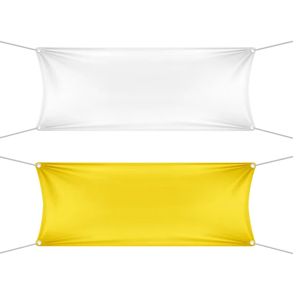 Banners horizontales vacíos blancos y amarillos Gráficos vectoriales