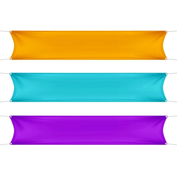 Banners vacíos en blanco naranja, turquesa y púrpura Ilustraciones de stock libres de derechos