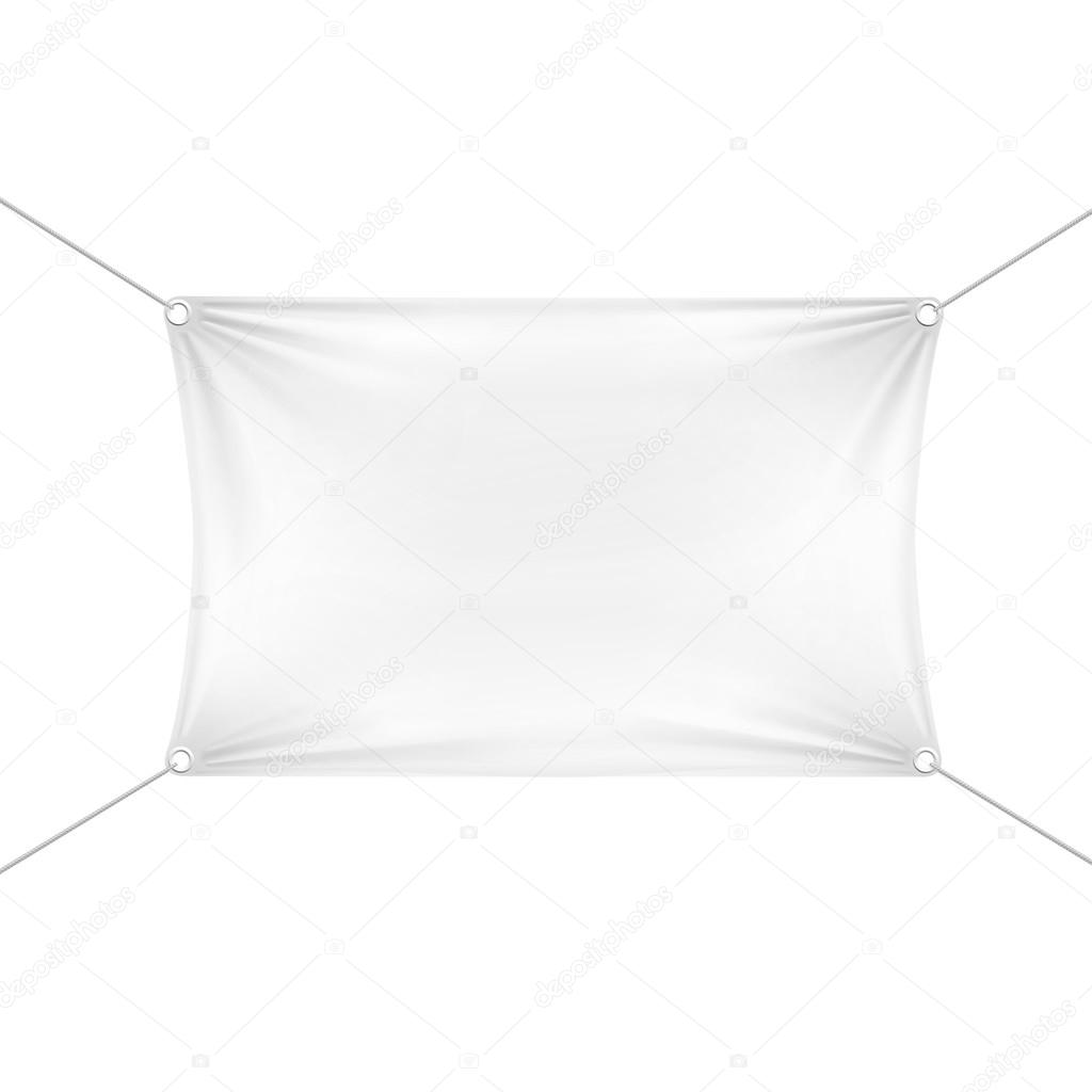 White Blank Empty Horizontal Rectangular Banner